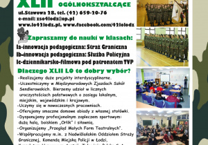 Plakat z ofertą szkoły na rok szkolny 2018/2019